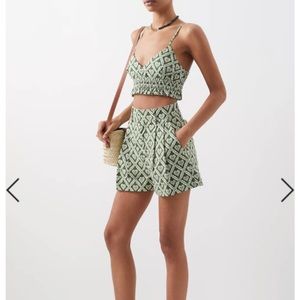 NWT Rhode Stevie Short & Sadie Crop Top, Love Lockdown Chive | Size 4